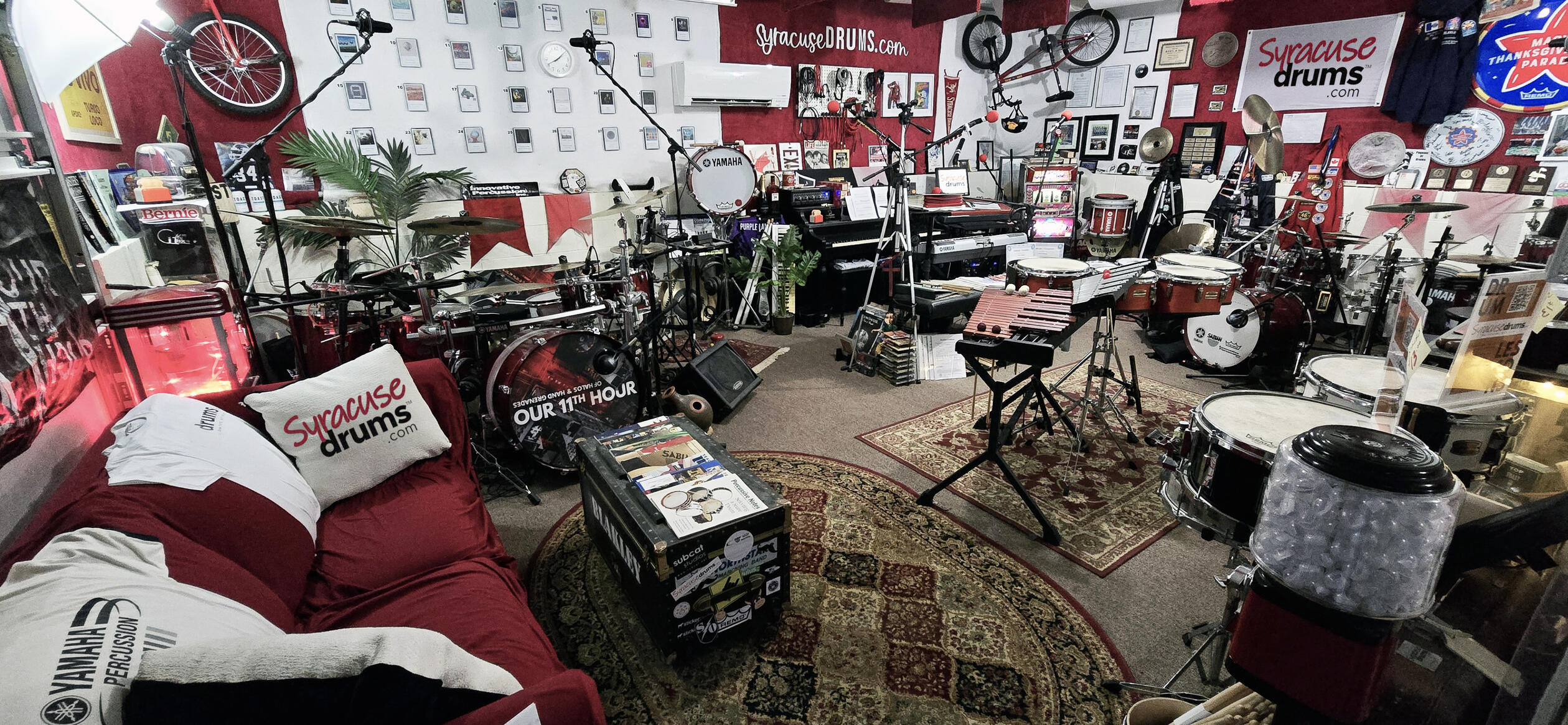 All the drums and accessories in the SyracuseDrums studio!